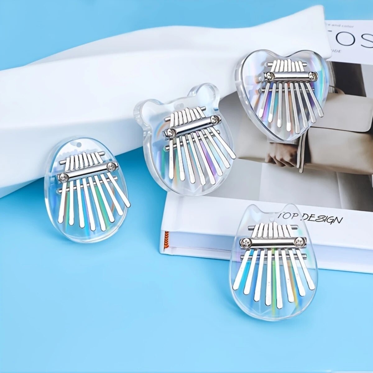 A Musical Instrument With Keys - Miwayer 8 Keys Mini Kalimba Rainbow