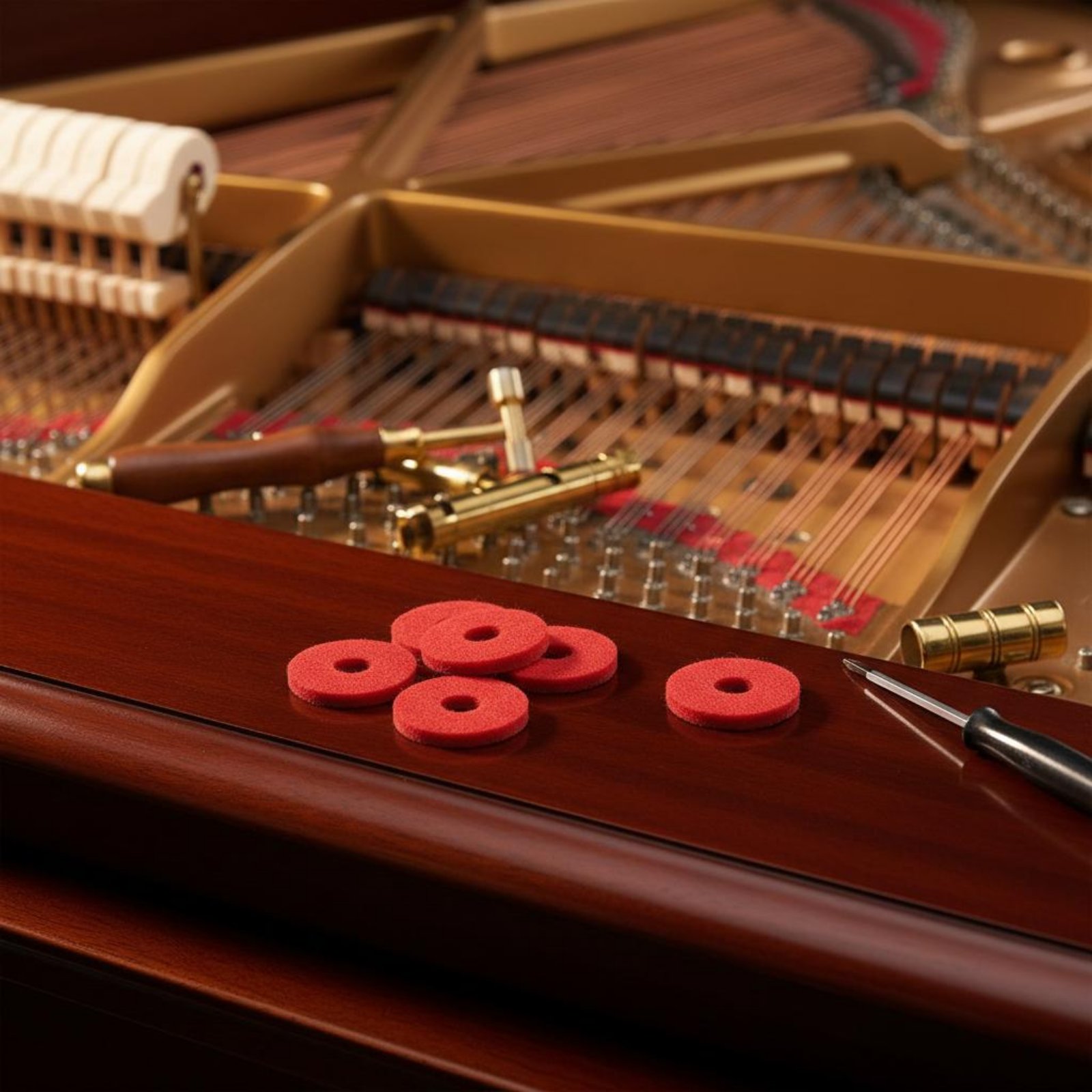A Musical Instrument With Keys - Red Piano Key Washer Small Round