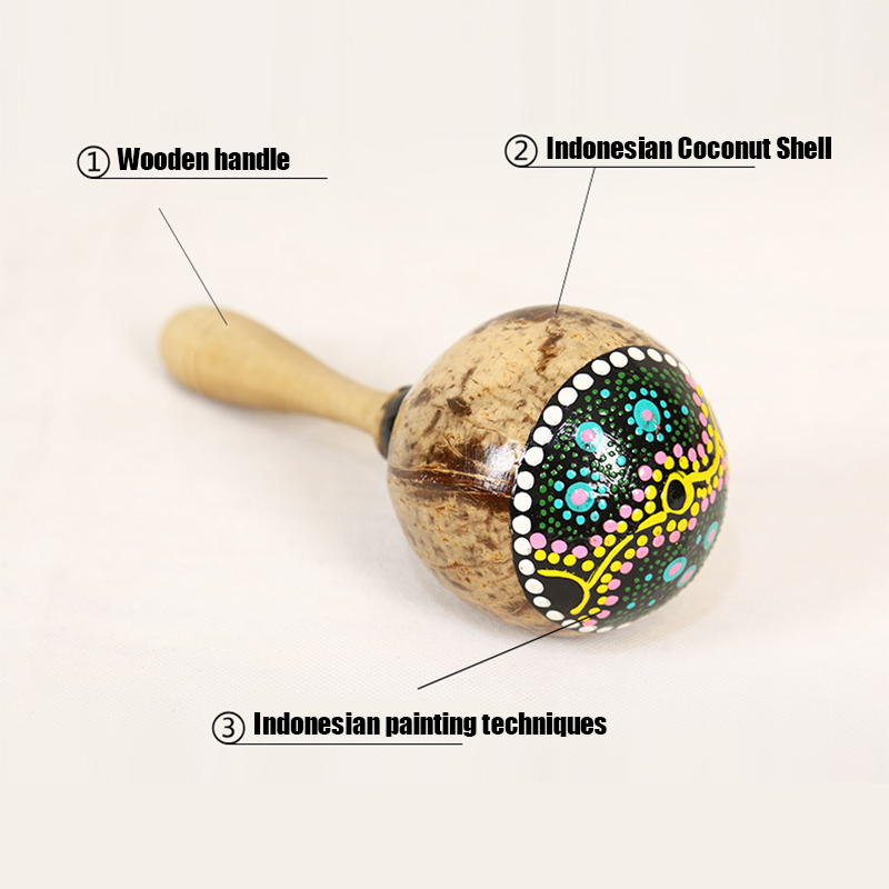 Painted Coconut Shell Maracas  - Musical Instrument Maraca review and price