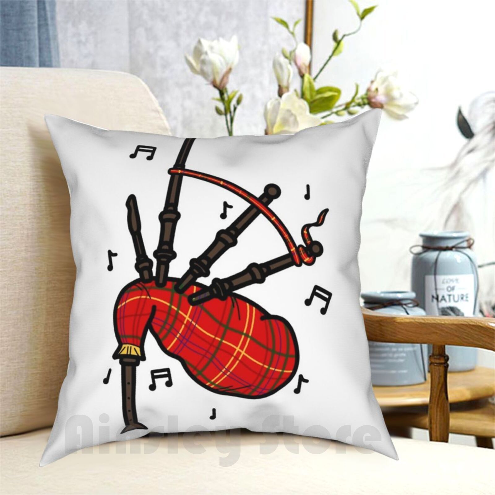 Bagpipes Pillow Case Printed H - Musical Instrument In Scotland review and price